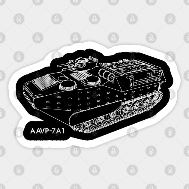 AAVP-7A Assault Amphibious Vehicle tank Sticker by Arassa Army